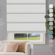 설루굿 무선 로마 블라인드 창문용 - 맞춤 사이즈 오프 화이트 차광 로마 블라인드 원단 자외선 차단 및 단열용 로마 블라인드 침실 거실