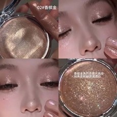 隔日配 kakashow 單色高光膏 馬鈴薯泥質地 清透爆閃 臉部修容 自然提亮 立體細閃 高顏值 庫柏醬萌選, 1個, 02#香檳金