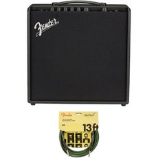 펜더 머스탱 LT50 기타 앰프 번들 세트 조 스트러머 악기 케이블 포함 직선직선 칙칙한 녹색 13피트