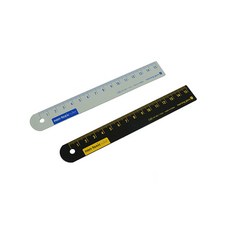 모닝20 15cm 무독성 스틸자. 필기용품 15cm자 철자 눈금스틸자 쇠자, 블랙