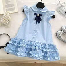 Arbea 女童襯衫裙，小飛袖設計搭配優雅大裙擺，展現甜美公主風格