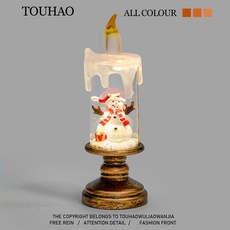 O 聖誕節裝飾燈 氣氛小夜燈 桌面擺飾 聖誕禮物 無聊看看蠟燭燈, 1個, 蠟燭小夜燈【雪人款】