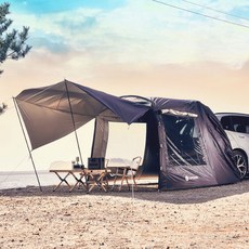 녹원 차박텐트 도킹쉘터 캠핑 방수 그늘막 타프세트 대형 6-8 인용, 블랙, 6-8인용