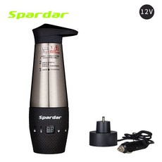 Spardar 카포트 12V 차량용 온수 24V 전기포트 시거잭 사용 가능 대용량 보온컵, 검정