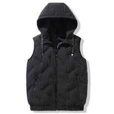 防風保暖白鴨絨立領多口袋大尺碼鋪棉背心外套