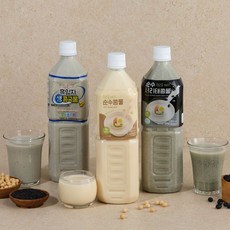 국산콩 100% 흑임자 콩물 1L 2병, 순수콩물 1L X 2병