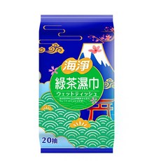 【海淨】綠茶濕巾(20抽)【兔雜tuzha】, 1個