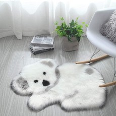 ZaH 샤그 부분 러그 59.9 x 89.9cm(23.6 35.4인치) 동물 섀기 카펫 홈 데코 부드럽고 푹신한 모피 매트 침실 욕실 실내 양가죽 도어 (코알라) 182091, ZaH 샤그 부분 러그 59.9 x 89.9cm(23.