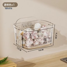 DIU 蔥薑蒜廚房收納置物架壁掛放蔬菜籃廚房免打孔大容量調料收納架, 1個, 透明色1個【壁掛檯面兩用】:如圖, 1層