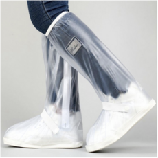 장마철 신발우비 롱 레인슈즈커버 슈즈커버 장화 레인부츠, 1개, 화이트 XL