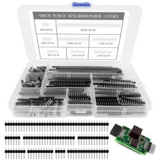 180개 핀헤더 세트 2.54mm 4/6/8/10/12/16/20/40핀 PCB보드핀 헤더 단일 행 핀 헤더 수컷(2400핀)