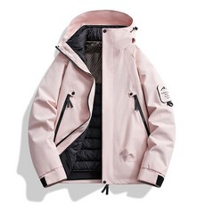 秋冬三合一沖鋒衣羽絨情侶款，戶外休閒登山兩件套，石墨烯黑金保暖內膽