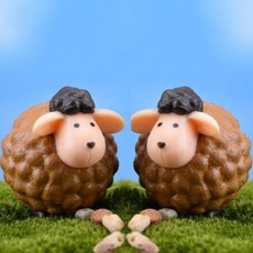 동글동글 갈색양 미니어처 DIY 소품 만들기 키트로 한 귀여운 장식, 20개