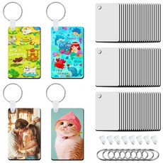 Beclumas 10팩 승화 키체인 블랭크 MDF 양면 블랭크 키체인 DIY 및 맞춤형 디자인 작업용 링 클립 10개 포함 143739 8459025260