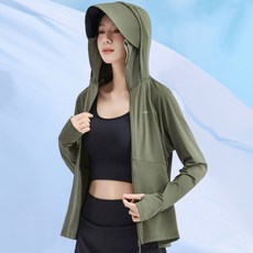 釣友俱樂部 夏季防曬衣女 輕薄冰絲外套 UPF50 戶外時尚寬鬆 自帶涼感皮膚衣, 湖茶綠,M【80-95斤】, 1個