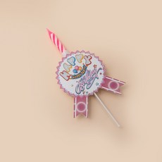獎章唱歌蠟燭 音樂蠟燭 生日快樂蠟燭 派對蠟燭 蛋糕蠟燭, 1個, 獎章唱歌蠟燭-粉色
