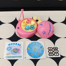 迷你釣魚遊戲機 上鏈發條釣魚機 兒童玩具 益智手動玩具 幼兒園禮物 寶寶玩具, 粉色釣魚機【袋裝】, 1個