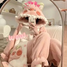 珊瑚絨睡衣女秋冬季加絨加厚浴袍冬天可外穿連帽睡袍法蘭絨家居服