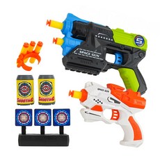 台灣出24H開發票 2入大小安全軟彈槍組(附標靶子彈)(顏色隨機)(68826) 888玩具 888便利購, 1個, 如照片所拍