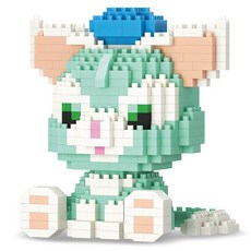 LBOYU 에메랄드고양이 나노블록 7153by, 혼합색상, 1개