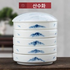 물감접시 먹접시 도자기 미술용 조색 팔레트 물감용, 1개, 레벨 1 스타일 랜드스케이프, 기본 색상