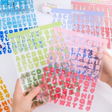 다꾸 알파벳스티커 파스텔 투명 방수 알파벳 대문자 이니셜 스티커 16매