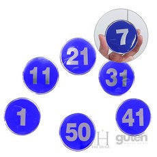 더휴즈 원형 에폭시 번호판 62mm 블루 1-50 사물함번호, 1, 1개