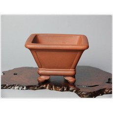 小樹安每 日本盆缽 桐蔭軒 朱泥額面正方鉢 13cm, 1個