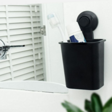 욕실 칫솔꽂이 무타공 5구 정리함 벽걸이 칫솔꽂이 디스펜서 분리형 치약량 무전원 원터치 세척 치약, 화이트