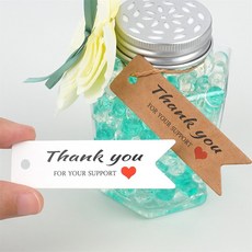 10P Thank you 하트 종이라벨 택지, 브라운