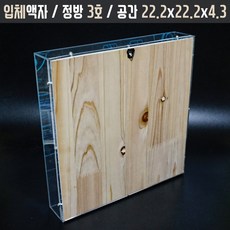 아크릴 관액자 [3호 정방] 원목 캔버스 사진 캘리그라피 클리어 맟춤 입체 꽃바구니/꽃상자