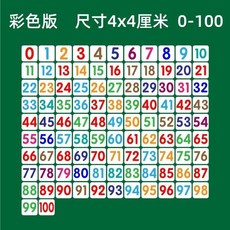 【台灣發貨】磁性數字卡片貼0100磁力冰箱貼吸鐵石黑色彩色數字磁鐵黑闆磁貼 BNGL, 彩色4*4（0-100）共101個