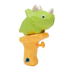 Q萌恐龍小水槍 可拆卸翅膀 密封注水口, 1個, 三角龍-綠色恐龍小水槍