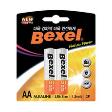 [벡셀]알카라인 건전지 AA 2입, 2개입, 1세트
