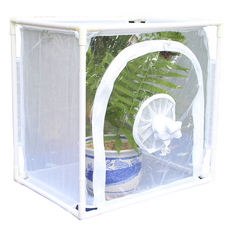 昆蟲飼養箱 透明網狀透氣袖套設計 方形昆蟲觀察箱 昆蟲飼養籠, 支架昆蟲飼養箱 40x30x40cm, 1個
