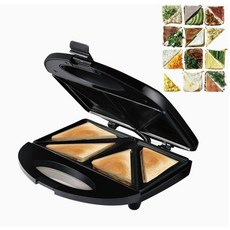 가정용 샌드위치 메이커 전기 그릴 팬케이크 전기 프레스 그릴 양면 가열 아침 간편식사, 샌드위치 와플 메이커