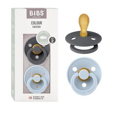 BIBS 젖꼭지 6-18개월 | 2팩 노리개 | 대칭 젖꼭지 | BPA 프리 천연 고무 | 덴마크산 | 아이언/베이비 블루 컬러 젖꼭지, 6-18 Month, Blush Mix