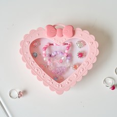 [모던하우스 인천점] 공주팔찌반지 하트보석함 세트 팔찌2개 반지7개 -[PY0125008], 1개