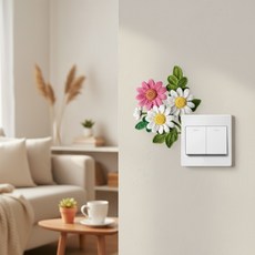 블랙장미 스위치 커버 장식 스티커, 플라워B