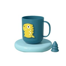 名立正品 卡通立體可愛浮雕小恐龍牙杯 漱口杯 家用杯 情侶杯 水杯 親子漱口杯 牙刷杯 洗漱杯, 藍色, 1個