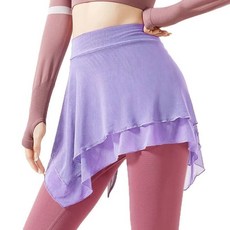 여성 스커트 화이트 운동용 레깅스 커버업, 퍼플, 프리사이즈