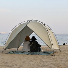 탑 랜더 경량 비치 돔형 그늘막 텐트 2~4인용 해변 공원 피크닉 캠핑용 자외선 차단 텐트, 카키