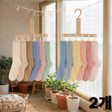 동이홈 공간 절약 접이식 옷걸이형 양말건조대, 2개, 그레이