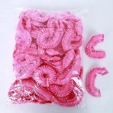 50/100/200pc 일회용 샤워 캡 커버 욕실 액세서리 투명 및 방수 헤어 제품, Pink 50PCS