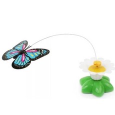 自動旋轉飛舞蝴蝶 寵物互動玩具 貓咪逗貓玩具 旋轉寵物娛樂用品, 1個