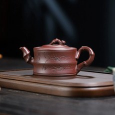 宜興原礦手工紫砂壺家用紫泥紫砂壺一品竹段紫砂壺, 1個, 一品竹段220毫升紫泥
