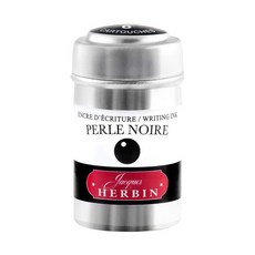Herbin 만년필 잉크 - 카트리지 6개 틴 케이스 1개 - Perle Noire, 블랙 펄
