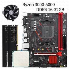 JGINYUE A520M 메인보드 3200MHZ 채널 DDR4 지원 쿨러 CPU AM4 WIN11 라이젠 세트 프로세서 듀얼 키트 SATA3, 마더보드, R3 4100, 2 x 8G 3200MHz