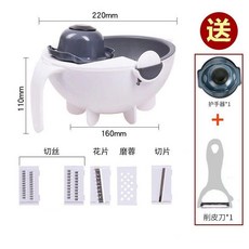 新手多功能切菜器廚房切菜神器瀝水籃切絲切片刨絲器土豆絲擦絲器, 1個, 多功能切菜器七組合（經濟款）