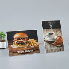 A4 투명 아크릴 POP 꽂이 메뉴 안내판 판 판스탠드 홀더 가격표스탠드 카페 꽂이 아크릴 메뉴 A4 dew+171cN